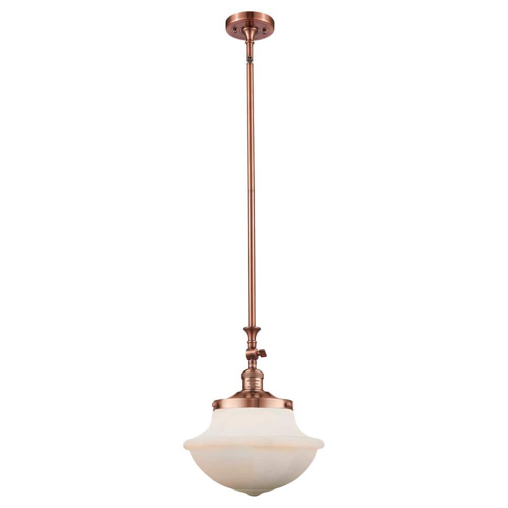 Oxford 100-Watt 1-Light Antique Copper Standard Mini Pendant Light with Painted Glass Shade, No Bulbs Included price history on PriceWatchPro