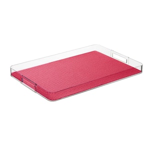 Fishnet Pink Yarrow 19 in.W x 1.5 in.H x 13 in.D Rectangular Acrylic Serving Tray