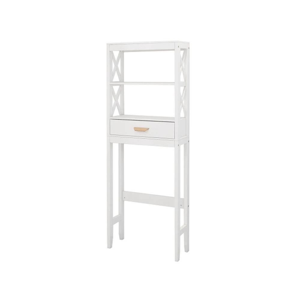 23.62 in. W x 64.76 in. H x 7.87 in. D White Over-the-Toilet Space Saver St