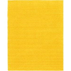 Solid Shag Tuscan Sun Yellow 10' 0 x 13' 0 Area Rug