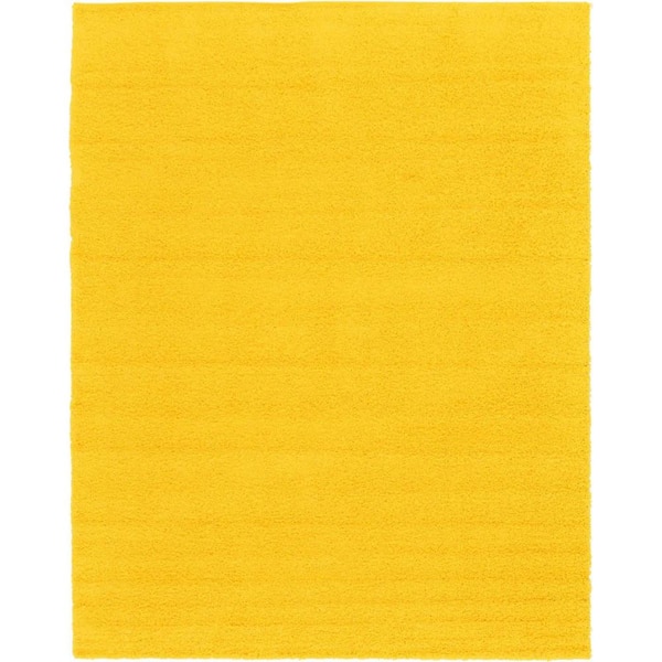 Unique Loom Solid Shag Tuscan Sun Yellow 10' 0 x 13' 0 Area Rug