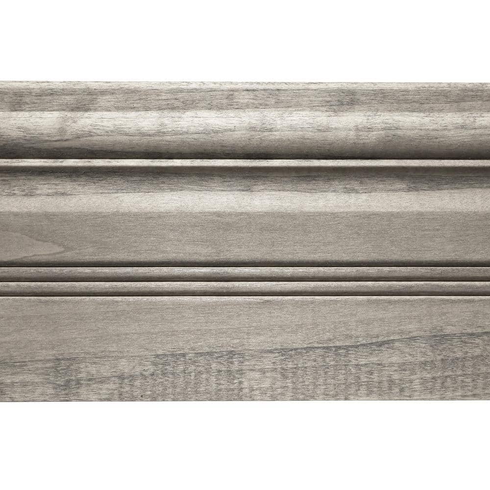 Gray Stained Wood Baseboard Moulding, 8" Length