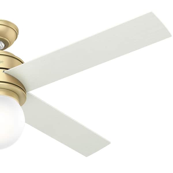 Hunter - Hepburn 52 in. Modern Brass Indoor Ceiling Fan with LED Light Kit and Wall Control