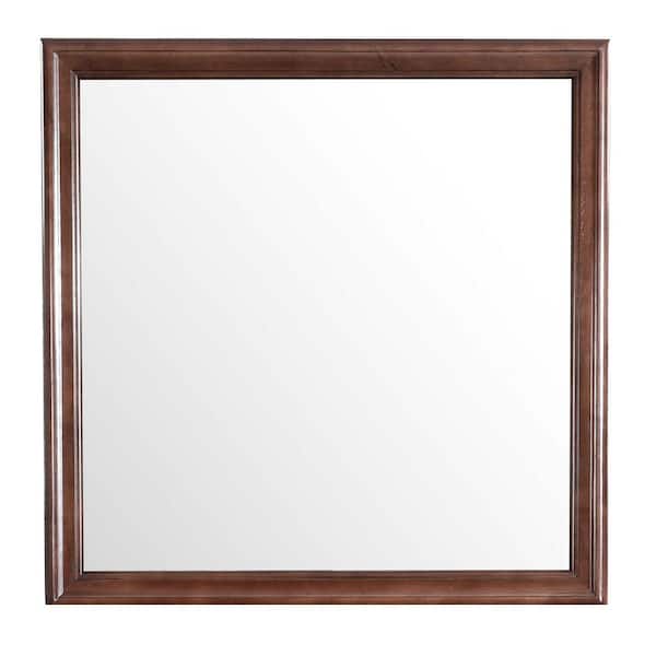 AndMakers 38 in. x 38 in. Classic Square Wood Framed Dresser Mirror