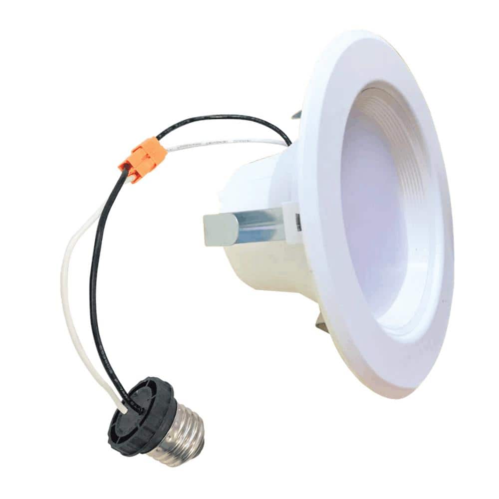 Bulbrite 4 in. Adjustable 2700K Integrated LED White Retrofit, 65-Watt Equivalent Dimmable LED Recessed Lighting Kit (4-Pack) -  861493