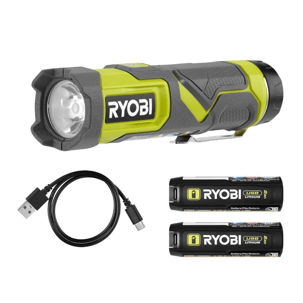 RYOBI USB Lithium Compact Flashlight Kit with 2.0Ah USB Lithium