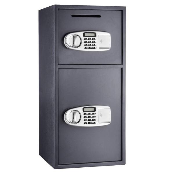 Double Door Digital Depository Safe Drop Box Safes Cash Office Security Lock New 