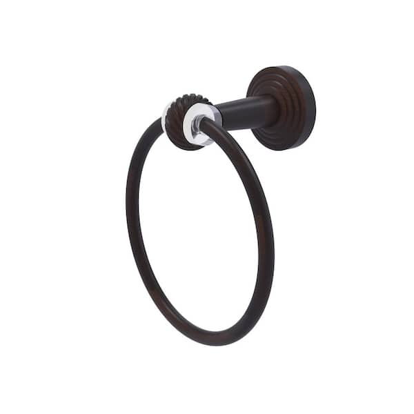 Allied Brass Pacific Beach Wall Mounted Towel Ring with Twisted Accents in Venetian Bronze