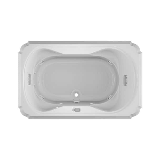 JACUZZI MARINEO SALON SPA 66 in. x 42 in. Rectangular Combination Bathtub with Center Drain in White