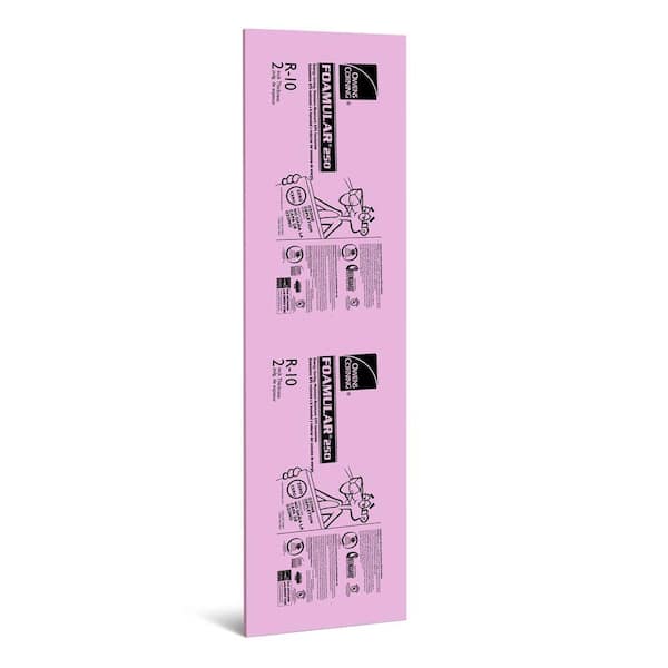 Owens Corning FOAMULAR 250 2 in. x 2 ft. x 8 ft. R-10 Tongue and Groove Rigid Foam Board Insulation Sheathing