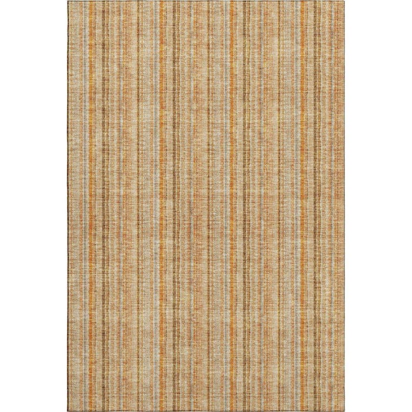 Mayfield Premium Machine Washable Abstract AMF982 Peach 2 ft. 6 in. x 3 ft. 10 in. Area Rug