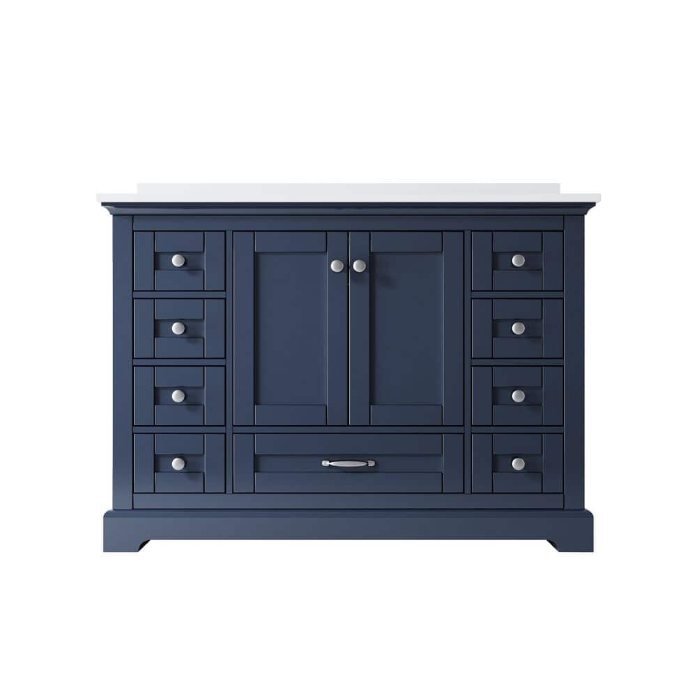 48 in.Solid Wood Single Sink Freestanding Bath Vanity in Navy Blue with White Culutered Marble Top, Assembled price history on PriceWatchPro