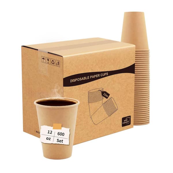 Paper Cups 8 oz Kraft Brown Disposable Paper Disposable Tableware Product Type (1000 Piece Per Case) for Hot Cold Drinks