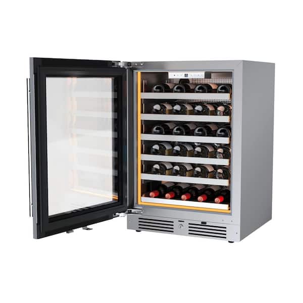24 in. 45-Wine Bottles Wine Cooler in Wood Grain