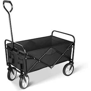 5 cu.ft. Oxford Fabric Steel Frame Wagon Heavy-Duty Folding Portable Hand Cart Camping Garden Cart with Universal Wheels