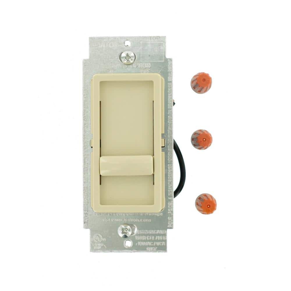 Ivory Single Pole Slide Dimmer Switch for LED and Incandescent Bulbs