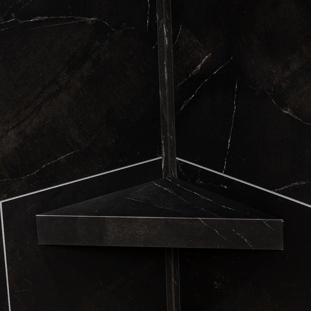 Black Ice PVC Waterproof Corner Shower Shelf