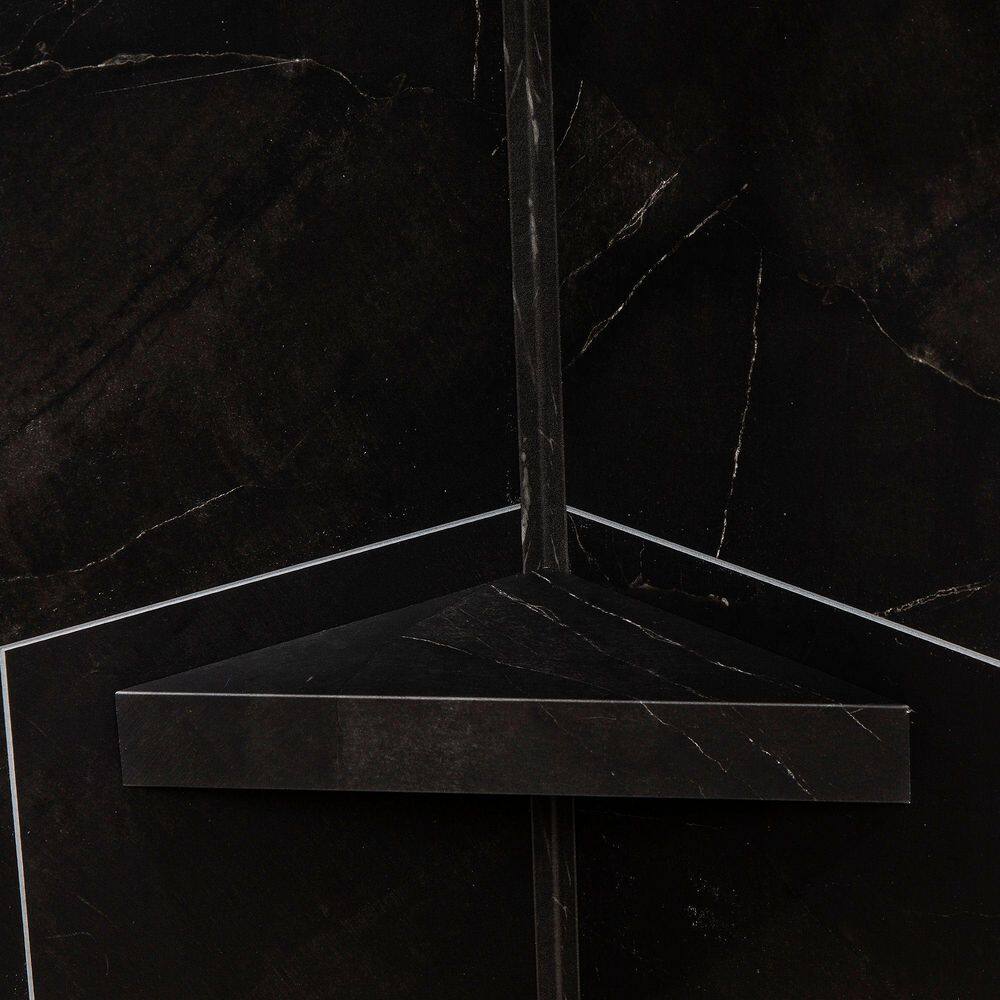 Black Ice PVC Waterproof Corner Shower Shelf