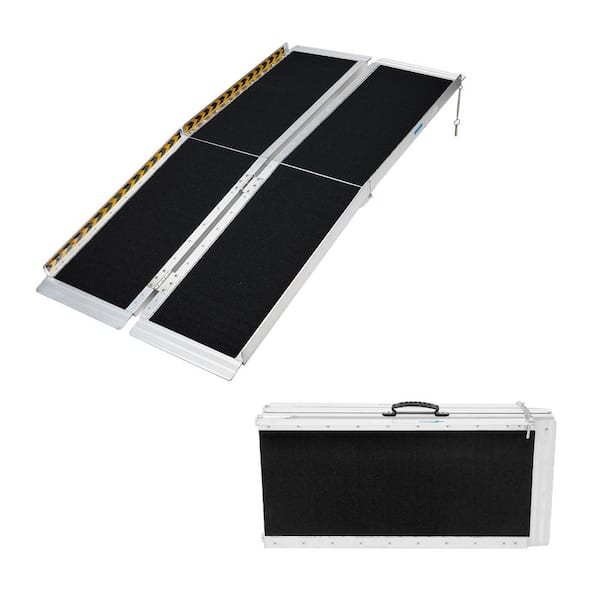 5 ft. Non-Skid Aluminum Folding Ramp Wheelchair Mobile Scooters Steps Home Stairs Doorways