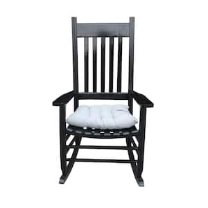 Patio Black Wood Outdoor Rocking Chair