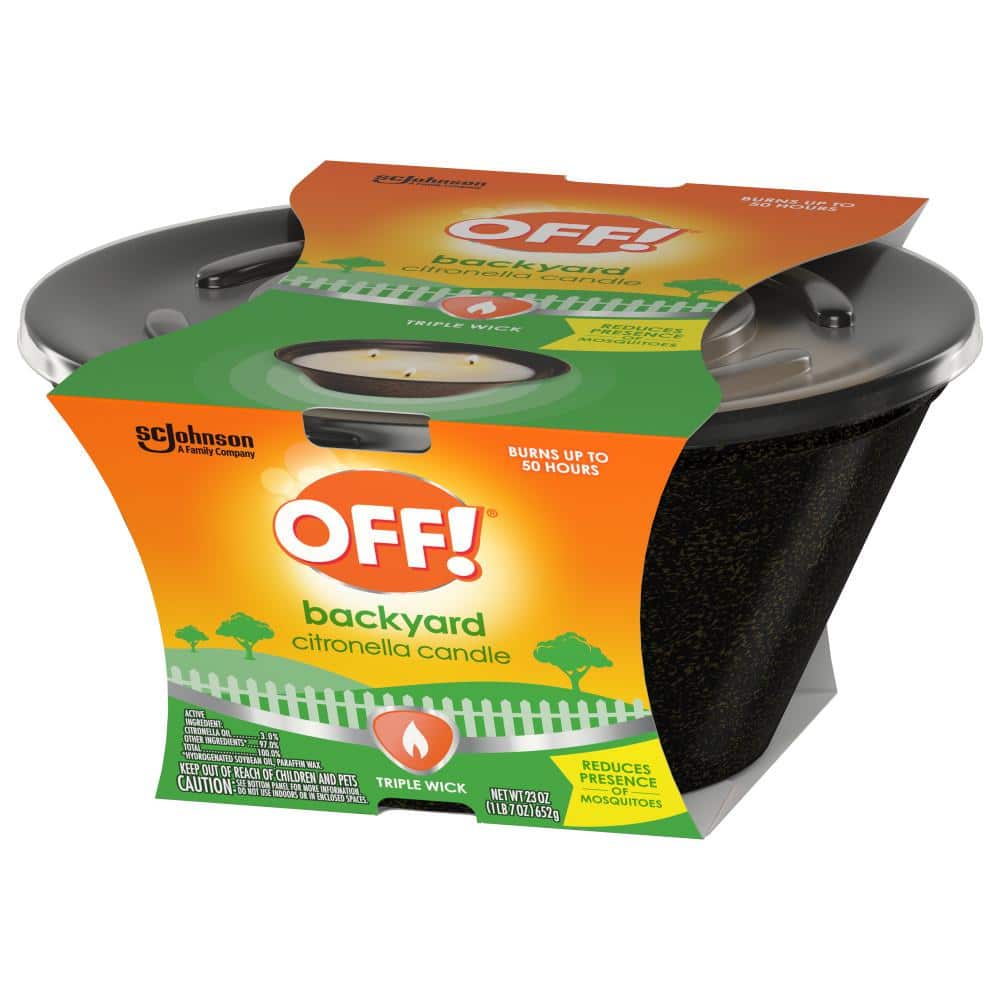 Triple Wick Citronella Scented Candle for Outdoors, 23 oz
