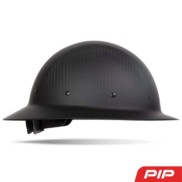 PIP Dynamic Wolfjaw Matte Black Type 1 Class C Full Brim Black Carbon Fiber Hard Hat with 8-Point Rachet Suspension