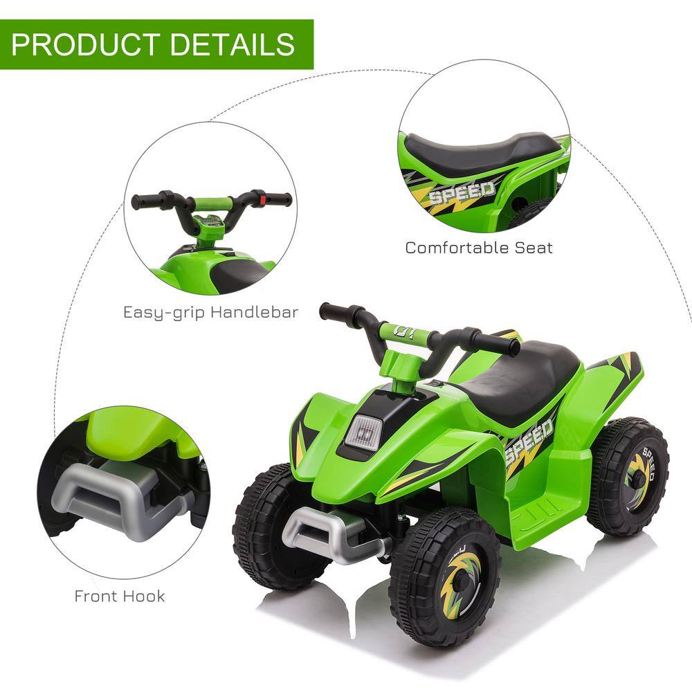 6V Green Electric Kids Quad with Safety Belt