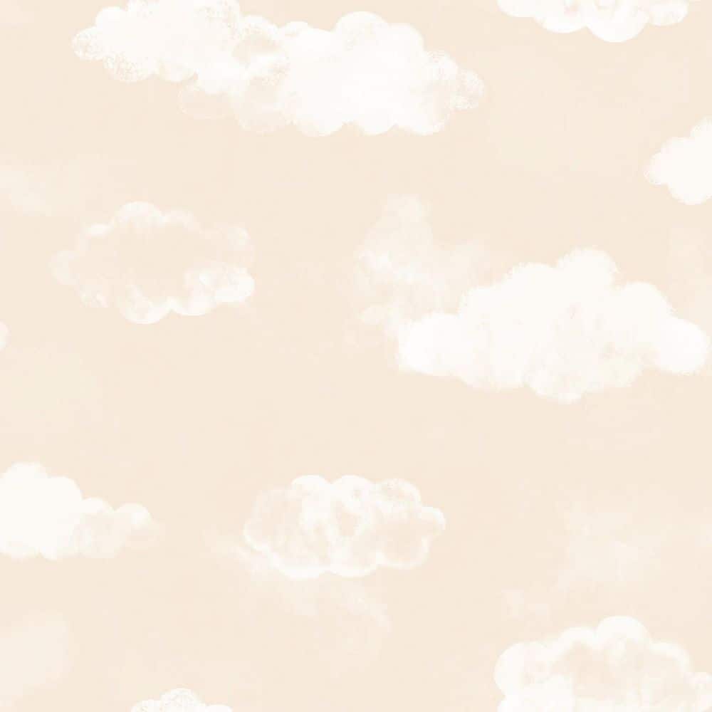 Tiny Tots 2-Collection Beige/White Matte Clouds Design Paper Non-Pasted Non