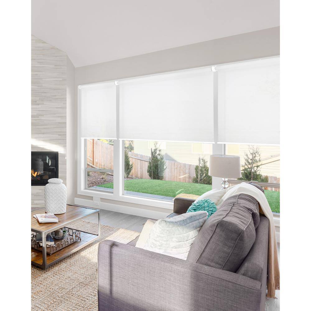 Urban White Cordless Light Filtering Fabric Roller Shade 35" x 72"