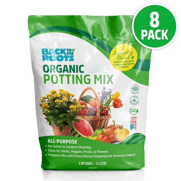 Back to the Roots 8-Pack: All-Purpose Potting Mix 6 Quarts