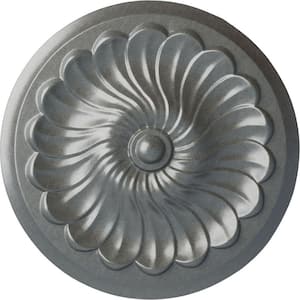 12-1/4 in. x 2-1/4 in. Flower Spiral Urethane Ceiling Medallion (Fits Canopies upto 2 in.), Platinum