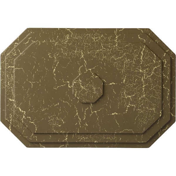 Ekena Millwork 25-1/4 in. W x 17-1/4 in. H x 1-3/4 in. Felix Urethane Ceiling Medallion, Hand-Painted Mississippi Mud Crackle