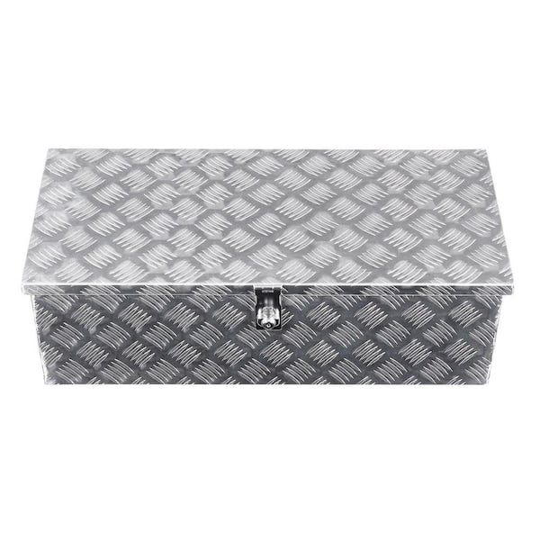 Heavy Duty Truck Bed Tool Box, 30 in. Silver Aluminum Side Truck Tool Box-Heavy Duty Stripes Plated Truck Bed Tool Box