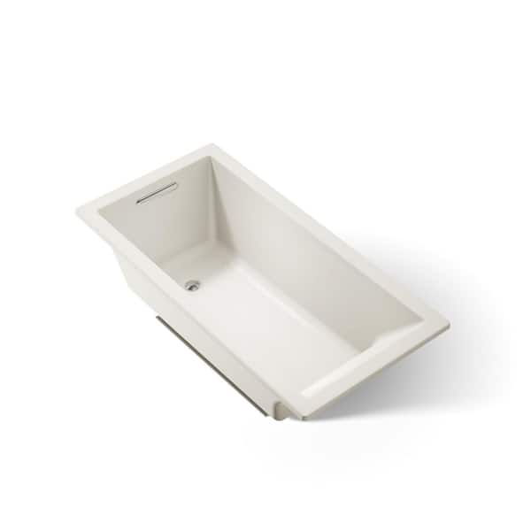 KOHLER Underscore 5 ft. Rectangle Reversible Drain Soaking Tub in Biscuit