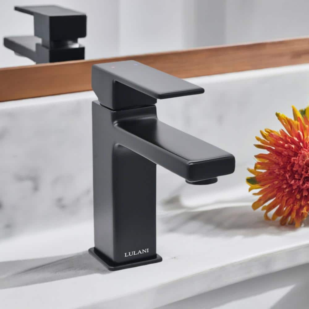 Lulani Capri Elegant Matte Black Brass Single Hole Bathroom Faucet