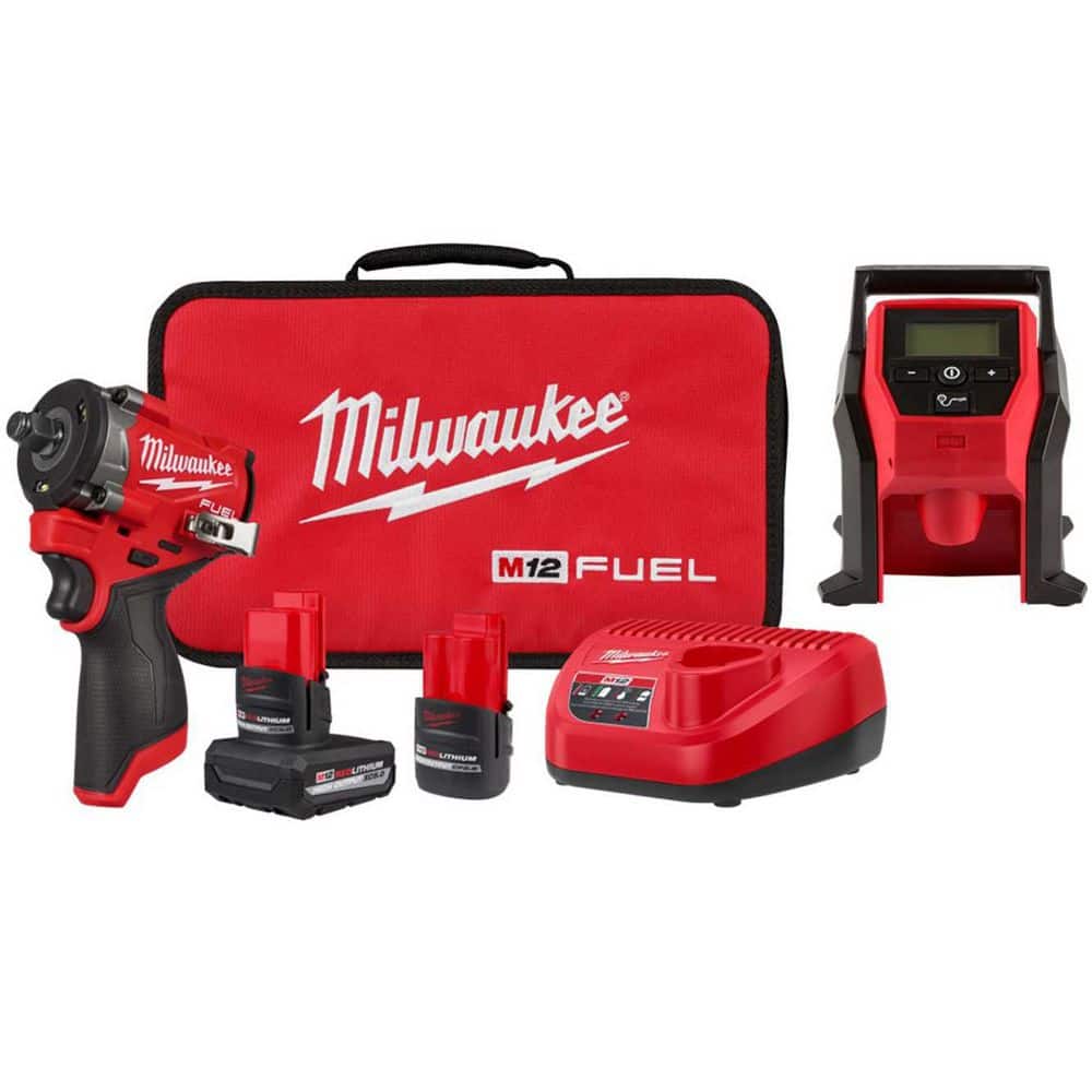 M12 FUEL 12V Li-Ion Brushless Cordless Stubby 1/2 in. Impact Wrench Kit w/ 5.0Ah, 2.5Ah High Output Batteries & Inflator price history on PriceWatchPro