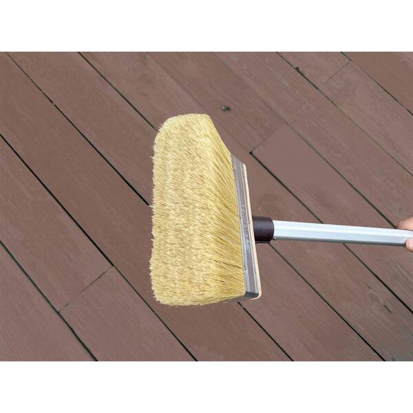 Laybus - 7 in. Deck Brush Stain Applicator with Threads for Extension to Apply Stain and Sealers on Wood Deck Floor Fence Walls