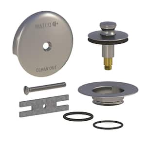 QuickTrim Lift and Turn Bathtub Stopper and 1-Hole Overflow with 2 O-Rings Trim Kit, Brushed Nickel