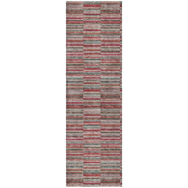Dream Shag Premium Machine Washable Abstract ADS816 Red 2 ft. x 7 ft. Runner Rug
