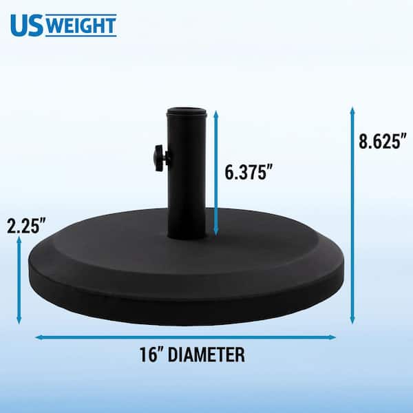 base weight for patio umbrella HDPE Material Weights Sand Filled up to 150 Lb. Any Offset Umbrella Base 4, Water or Sand Filled, All Weather, Black (Round) : Patio, Lawn & Garden coated steel US Weight 22 lbs. Prefilled