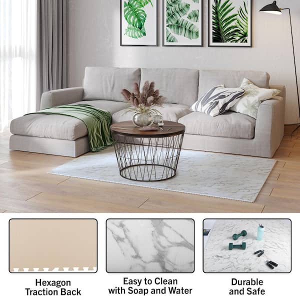 Stalwart 24 in. x 24 in. x 0.4 in. Floor Mat 6PK - 24 sq. ft. Faux