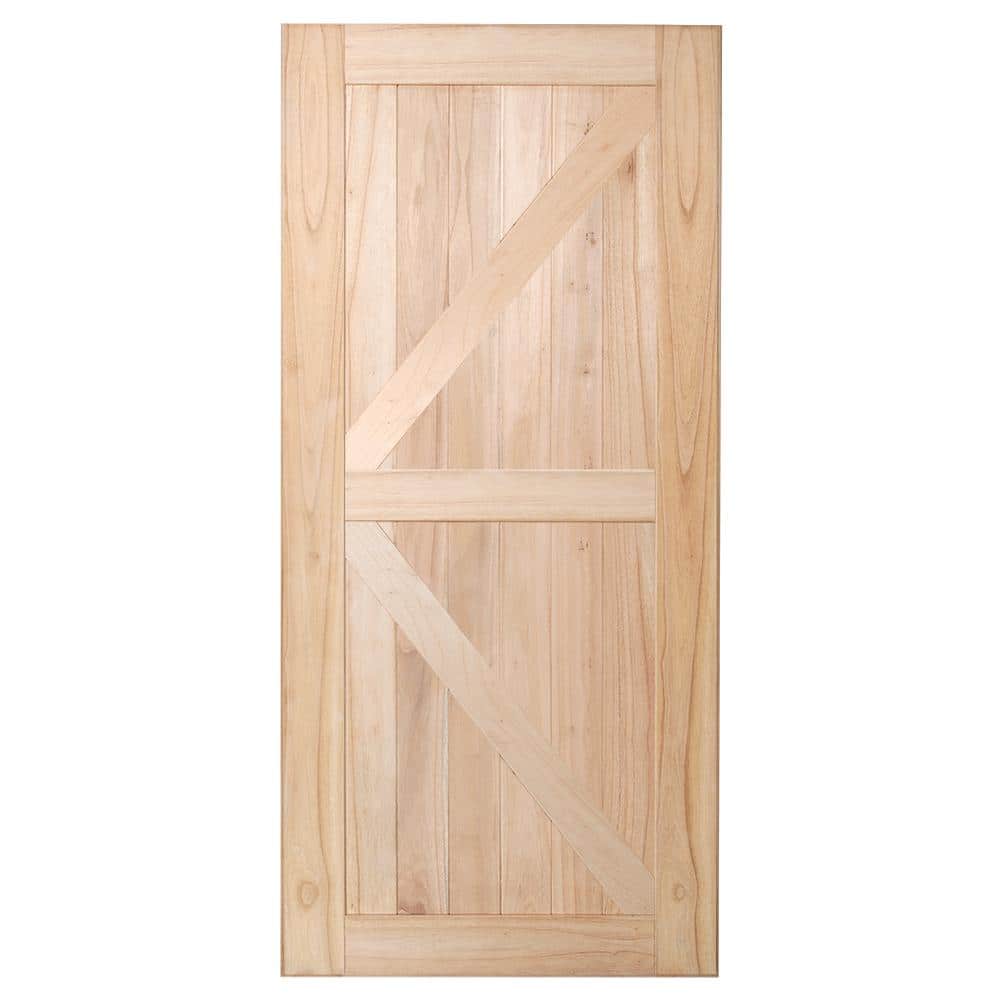 JELD-WEN 36 in. x 80 in. Farmhouse Unfinished Solid Wood K-Bar 4