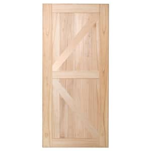 36 in. x 80 in. Farmhouse Unfinished Solid Wood K-Bar 4-Panel Interior Door Slab