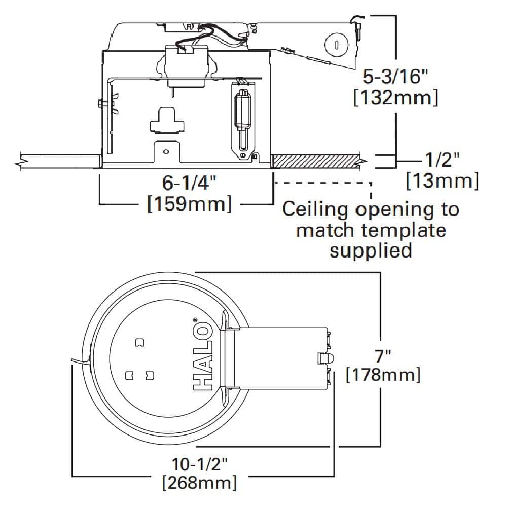 Halo E27RICAT 6" Aluminum Shallow Remodel Recessed Housing