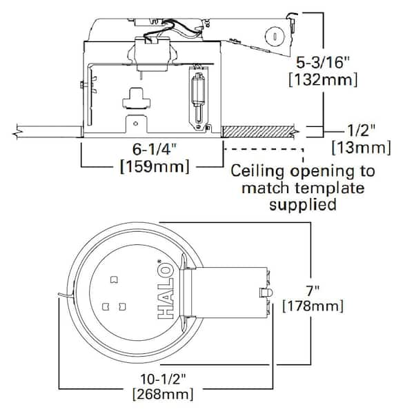 E26 6 in. Aluminum Recessed Lighting Housing for Remodel Shallow Ceiling, Insulation Contact, Air-Tite