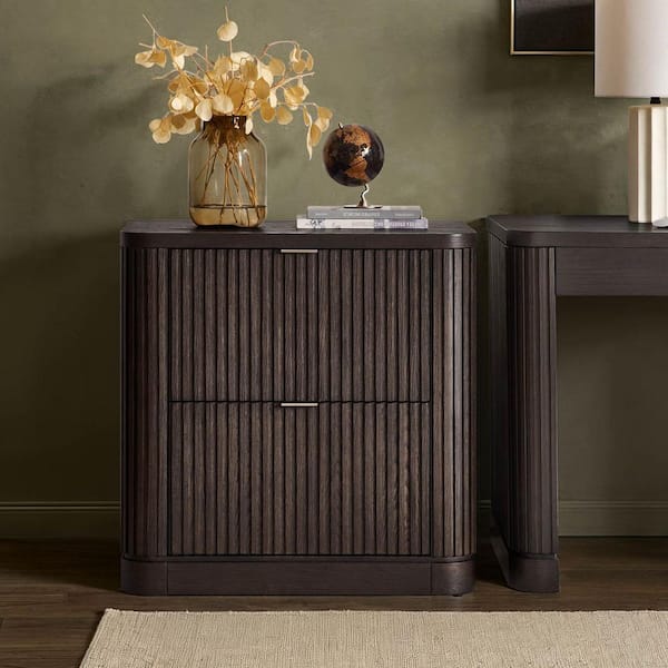 Rosee 2-Drawers Black Wood 30 in. W Vertical File Cabinet