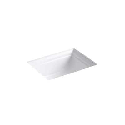 Memoirs Vitreous China Undermount Bathroom Sink in White with Overflow Drain