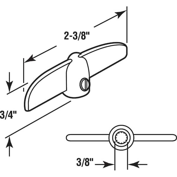 3/8 in. Bronze Tee Handle Casement Operator (2-pack)