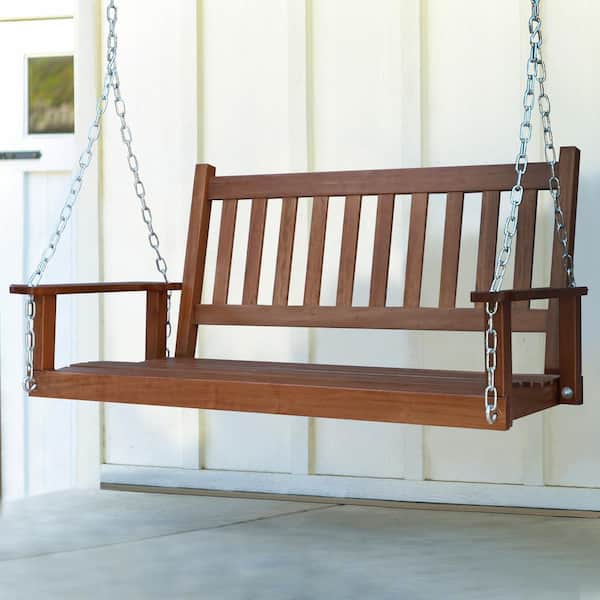 Adult Wooden Porch Swing Patio Outdoor Yard Garden Bench Hanging W/Chains New 