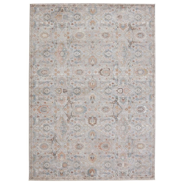 Jaipur Living Abrielle Light Taupe/Light Gray 6 ft.7 in. x 9 ft.6 in. Oriental Rectangle Area Rug